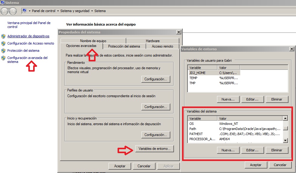 variables de entorno